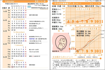 妊娠カレンダー＆健診カード